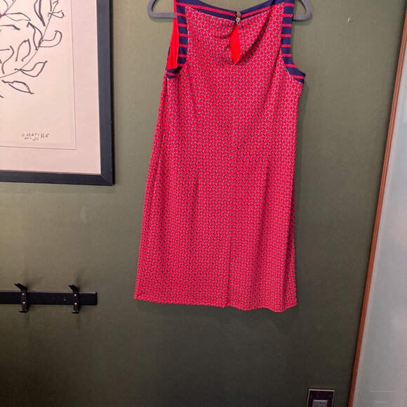 Ann Taylor Nautical Chain Link Dress, Red with Blue chains, Size M - Picture 6 of 7